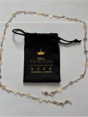 Diff Eyewear Gold and Clear Floral Beaded Eyeglass Chain